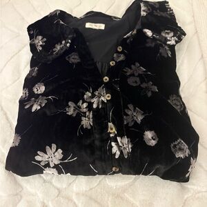 Pilcro Black Blouse with Button Detail